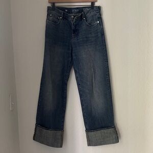 J. Crew Women's 84 low rise wide leg cuffed jeans size 26